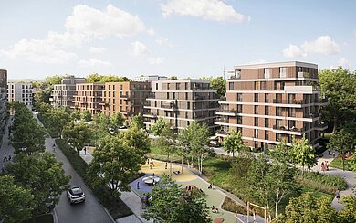 Bild mit der Übersicht der Häuser vom Projekt Bramquartier